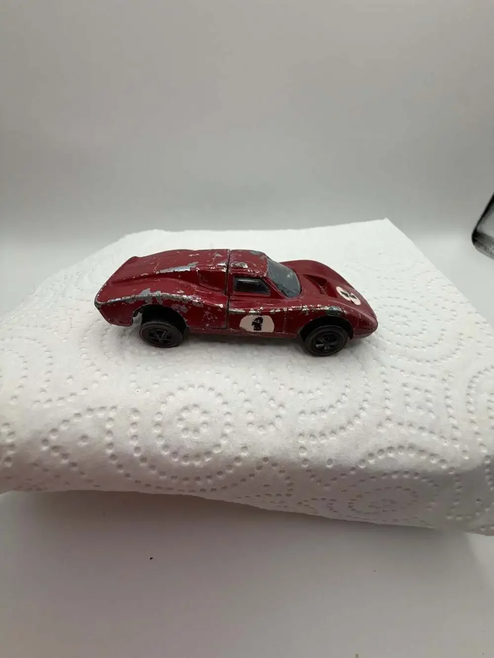 Vintage 1968 Hot Wheels Redline Ford MK IV Red Enamel Toy Car